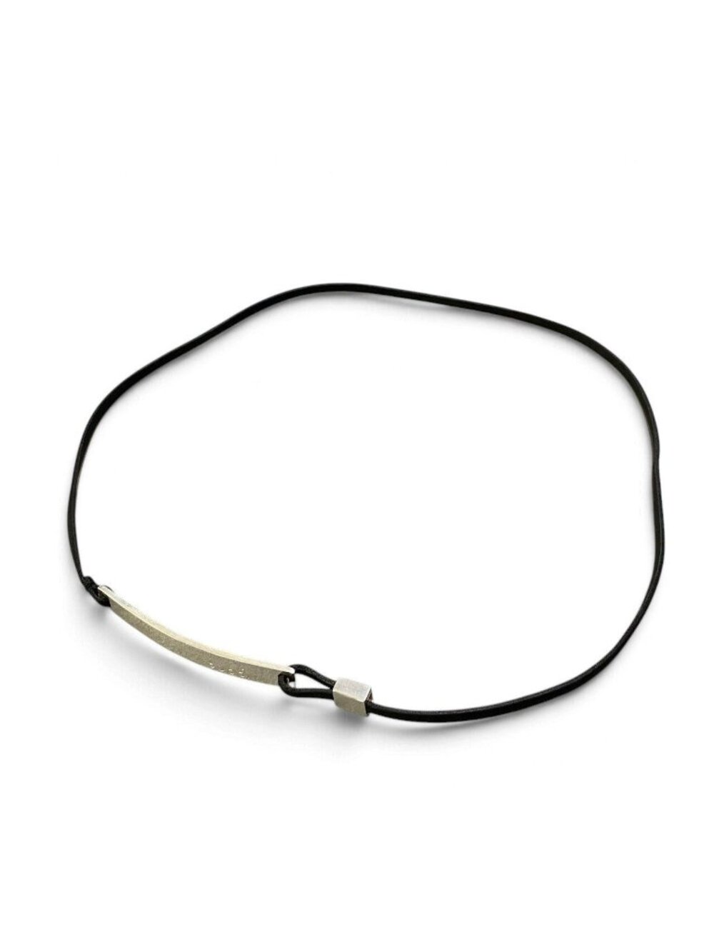 Gucci 925 Sterling Silver Plate Choker Black Necklace